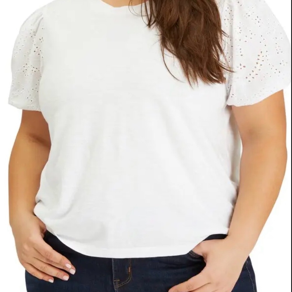 GAP White Puff Sleeve Boxy Tee
